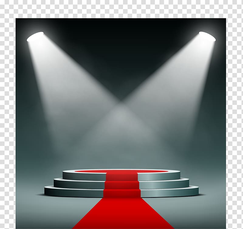 round red and grey stage illustration, illustration Carpet , two spotlights shining on the podium transparent background PNG clipart