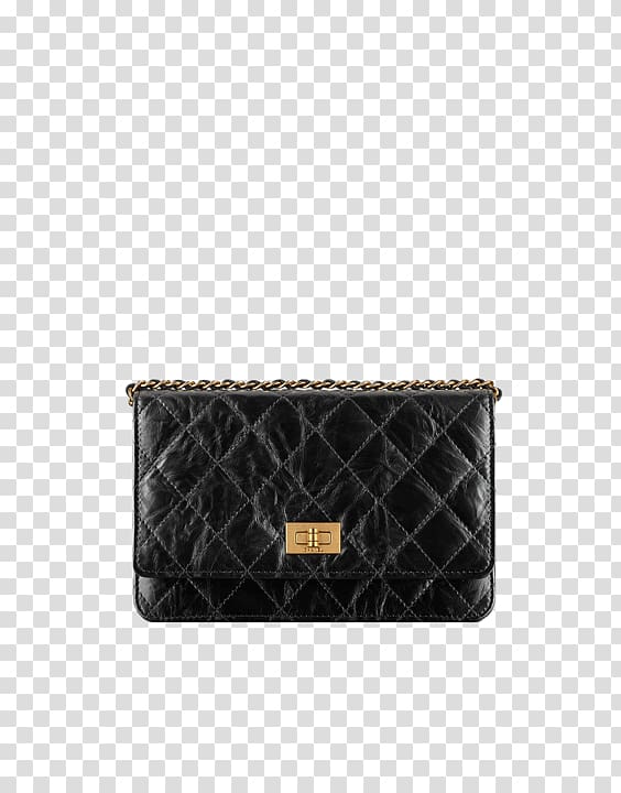 Chanel 2.55 Handbag Wallet, black and gold transparent background PNG clipart