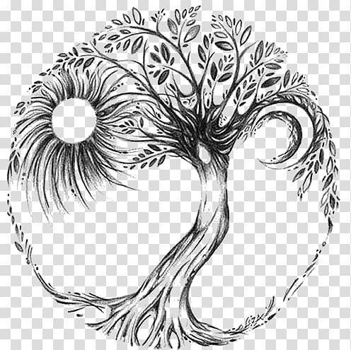 Tree of life Drawing Moon Earth, tree transparent background PNG clipart