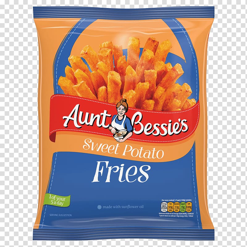 French fries Potato wedges Fried sweet potato Mashed potato Aunt Bessie's, Fried Sweet Potato transparent background PNG clipart