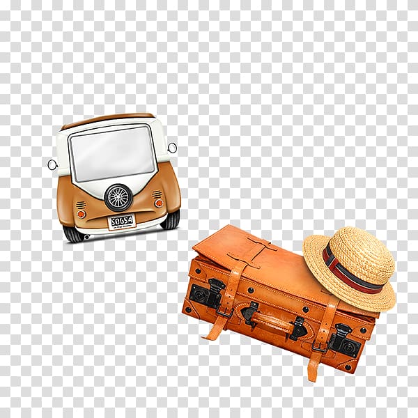 Straw hat Travel, Creative Travel transparent background PNG clipart
