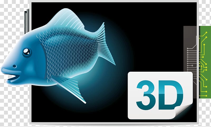 3D computer graphics Icon, Decorative design of small fish transparent background PNG clipart