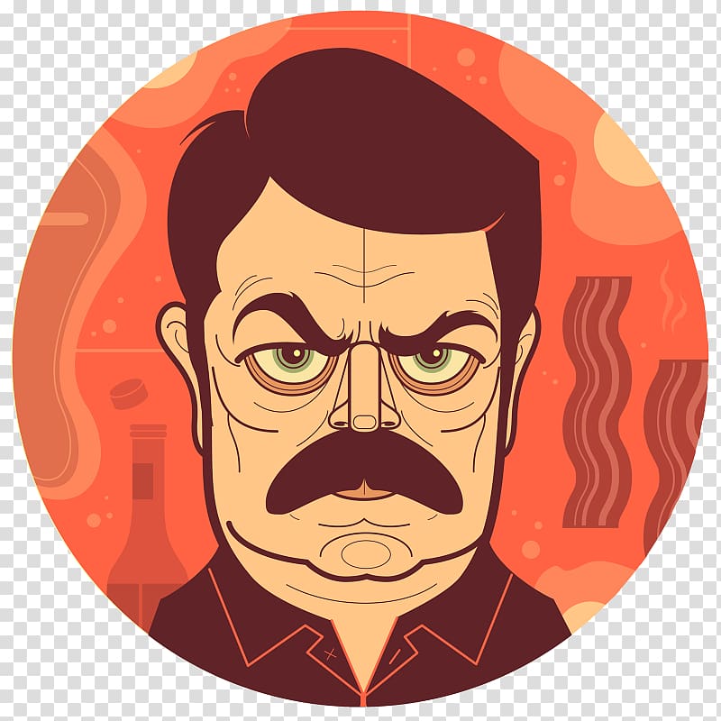 Ron Swanson Portrait Television show, Art Streiber transparent background PNG clipart