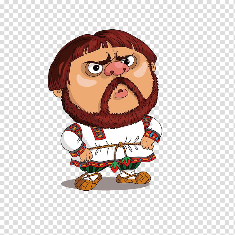 Cartoon Character , foreign medieval costume bearded man transparent background PNG clipart