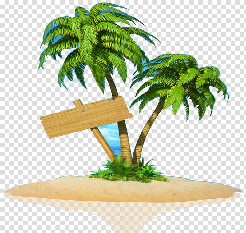 Sea Islands Arecaceae Floating island Coconut, coconut tree transparent background PNG clipart