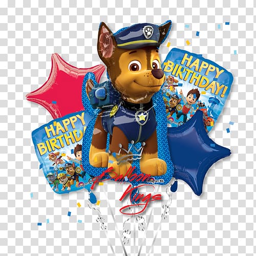 Mylar balloon PAW Patrol: Chase to the Rescue Dog, balloon transparent background PNG clipart