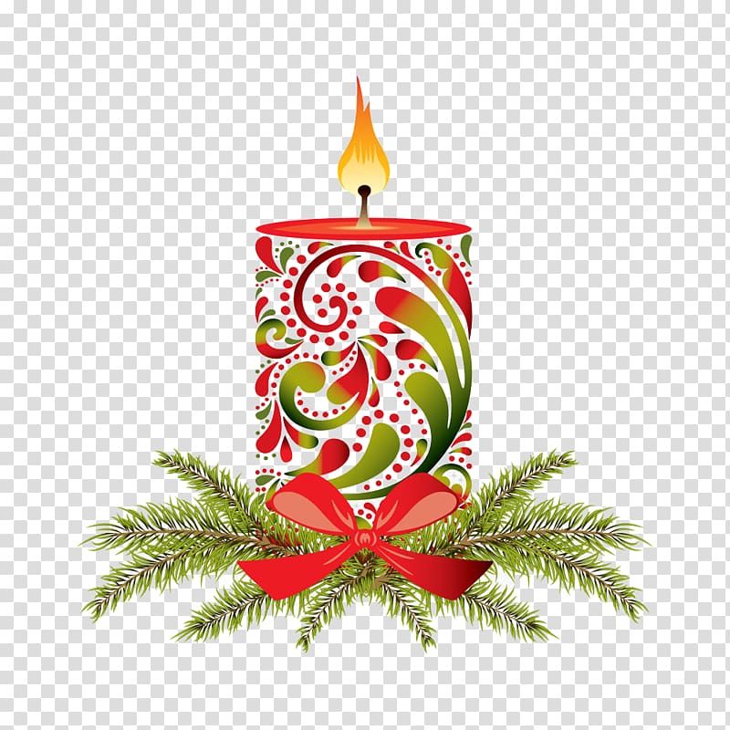 christmas flower buckle creative candle hd free transparent background PNG clipart