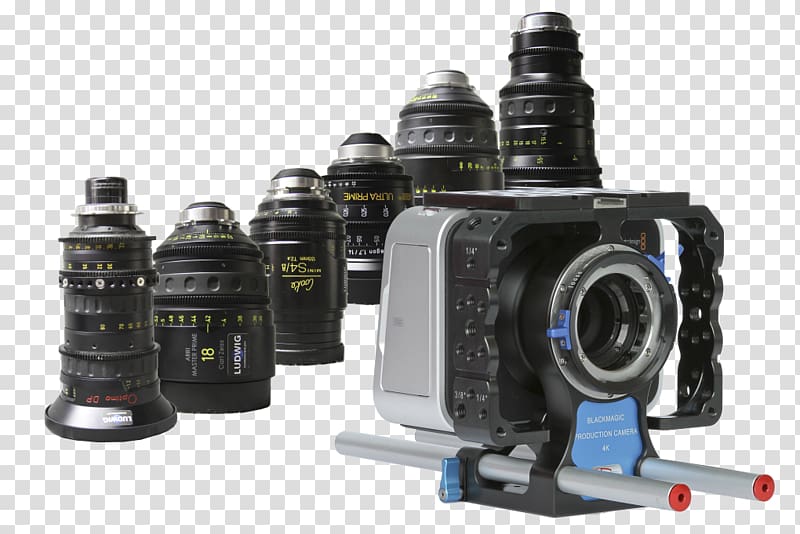 Camera lens Blackmagic Cinema Camera Blackmagic Design 4K resolution, cctv camera dvr kit transparent background PNG clipart