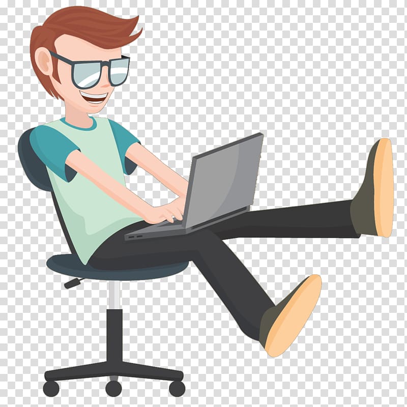 Video game addiction, office worker transparent background PNG clipart