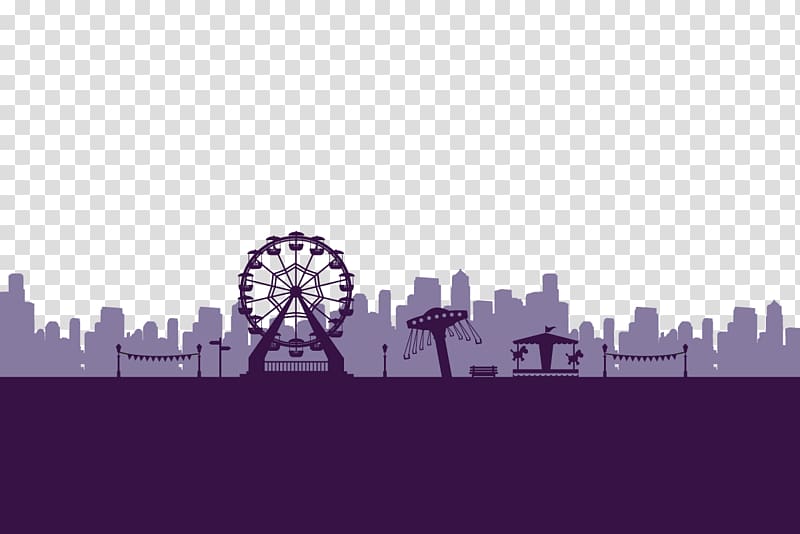 silhouette of carnival and rides , Entertainment Traveling carnival Fair, City Entertainment transparent background PNG clipart