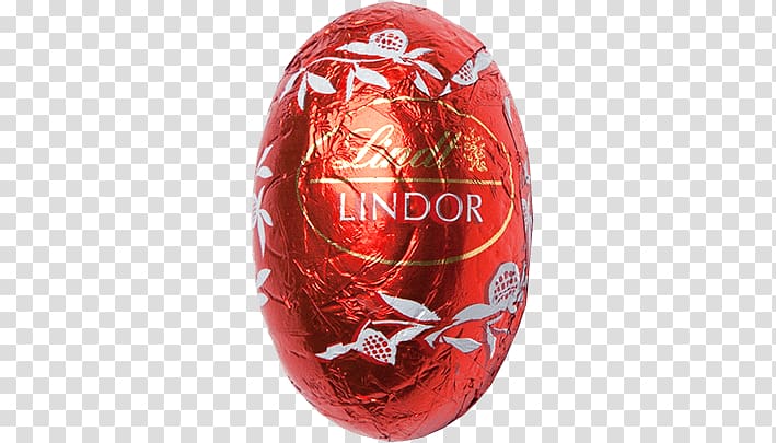 oval red Lindor chocolate pack, Lindt Lindor Egg transparent background PNG clipart