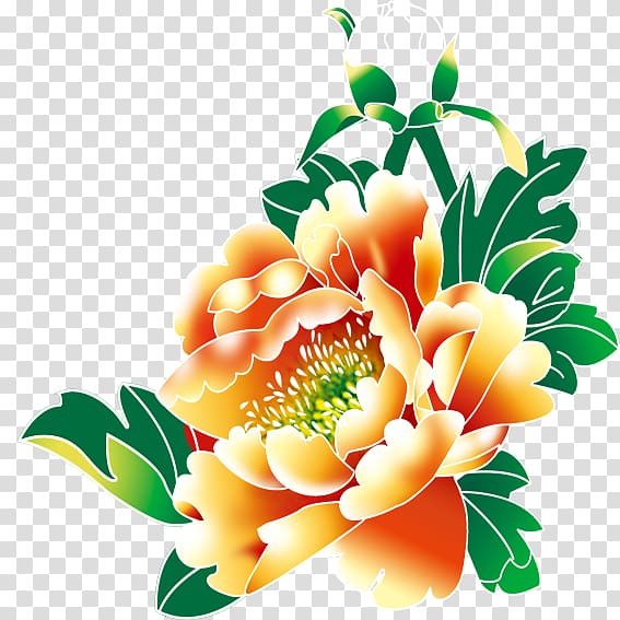 Flower Pincelada Designer, Hand-painted peony transparent background PNG clipart