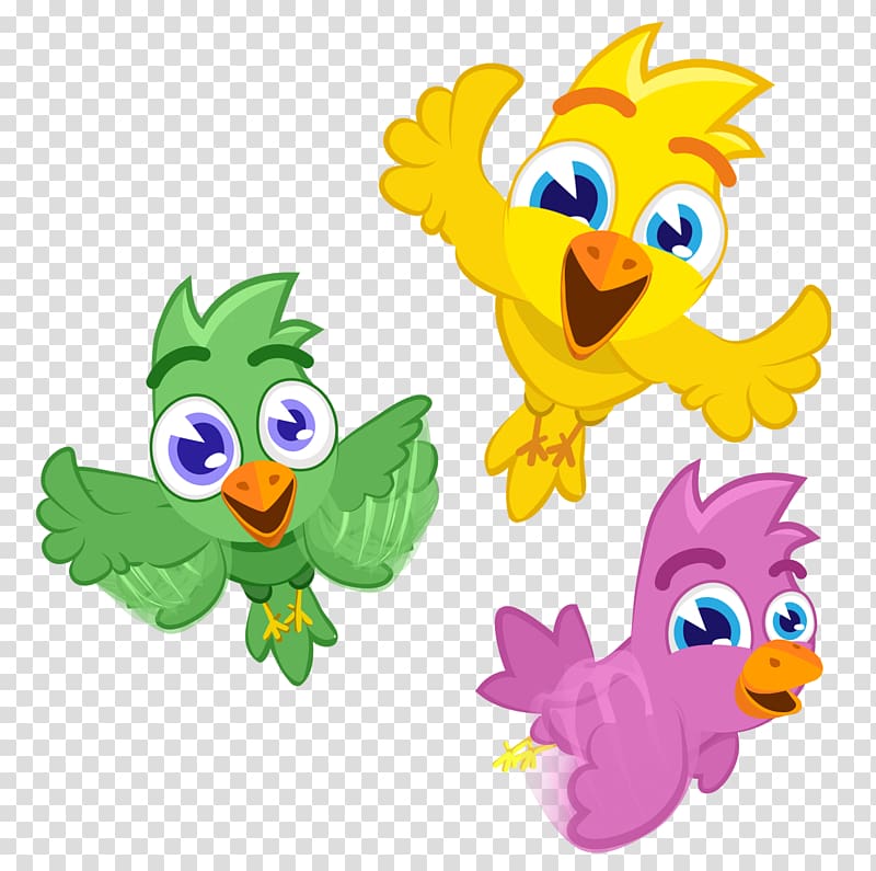 three assorted-color bird illustrations, Mundo Bita Bita e os Animais Paper Bita e as Brincadeiras , others transparent background PNG clipart