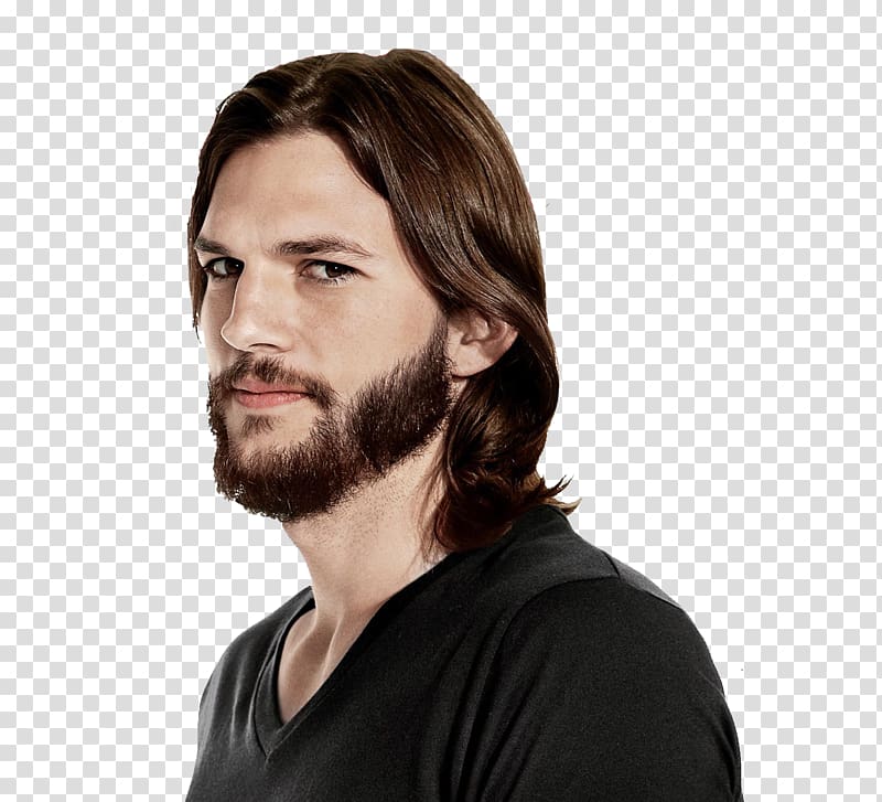 Ashton Kutcher Two and a Half Men Male Actor Celebrity, beard and moustache transparent background PNG clipart