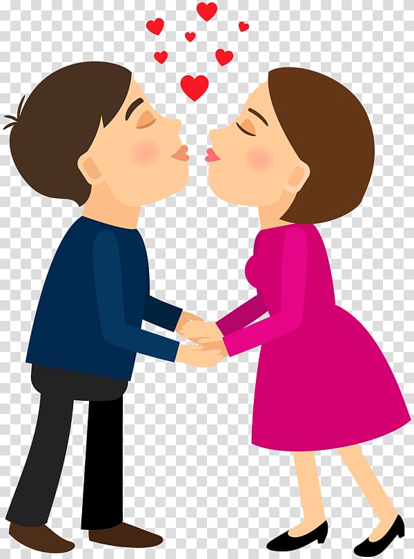 Kiss Cartoon , couple transparent background PNG clipart