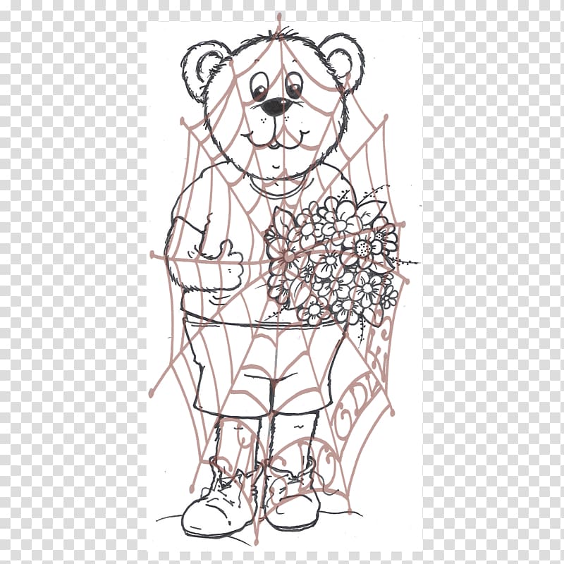 Teddy bear Line art Cartoon Sketch, nursery bear transparent background PNG clipart