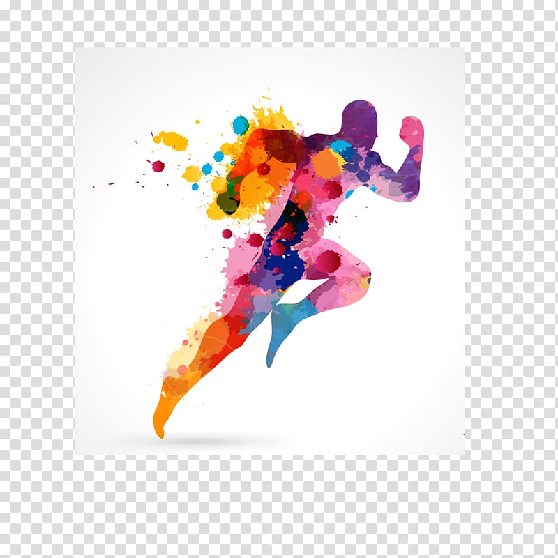 Running Watercolor painting , running man transparent background PNG clipart