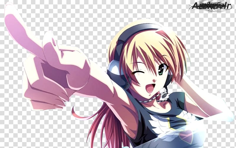 Disc jockey Anime Female Animation, anime girl transparent background PNG clipart