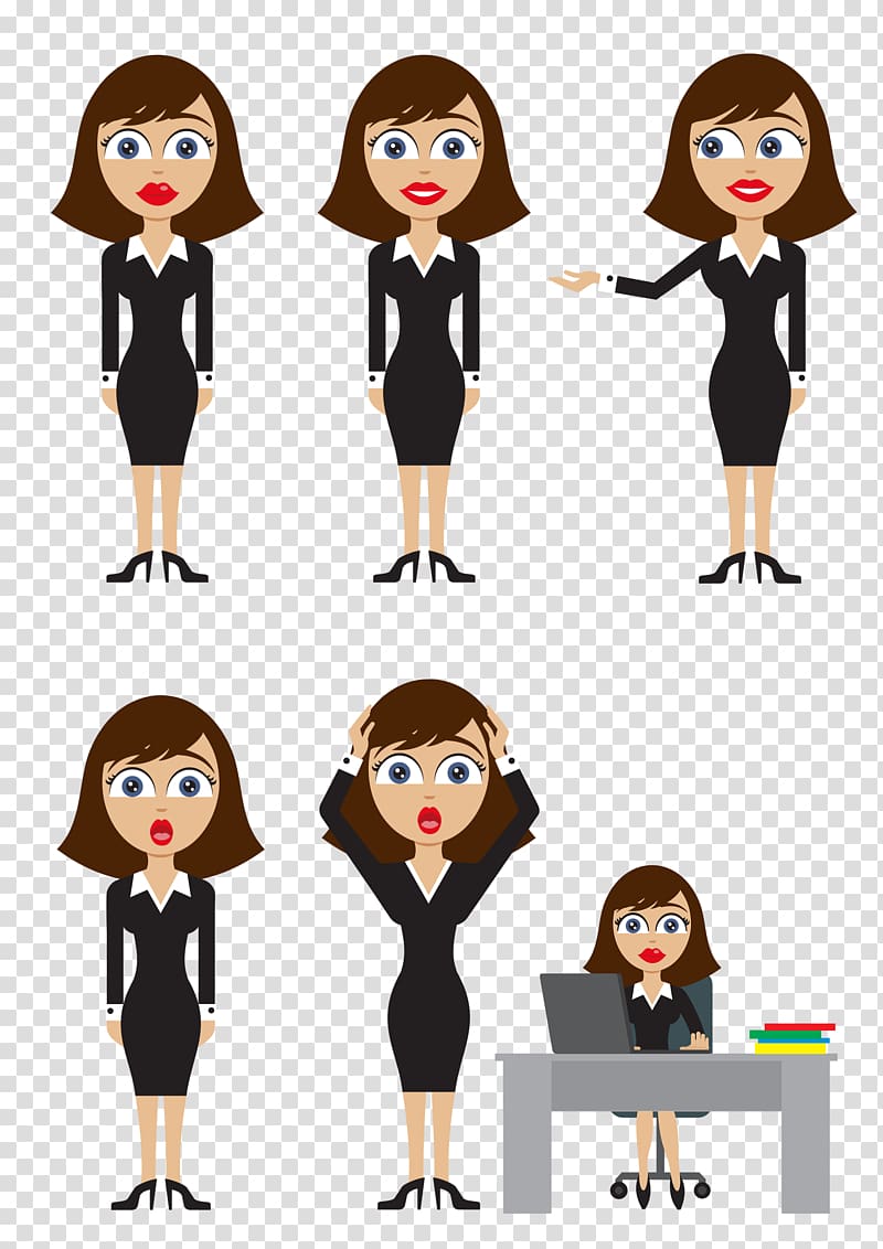 Cartoon , Cartoon professional women transparent background PNG clipart