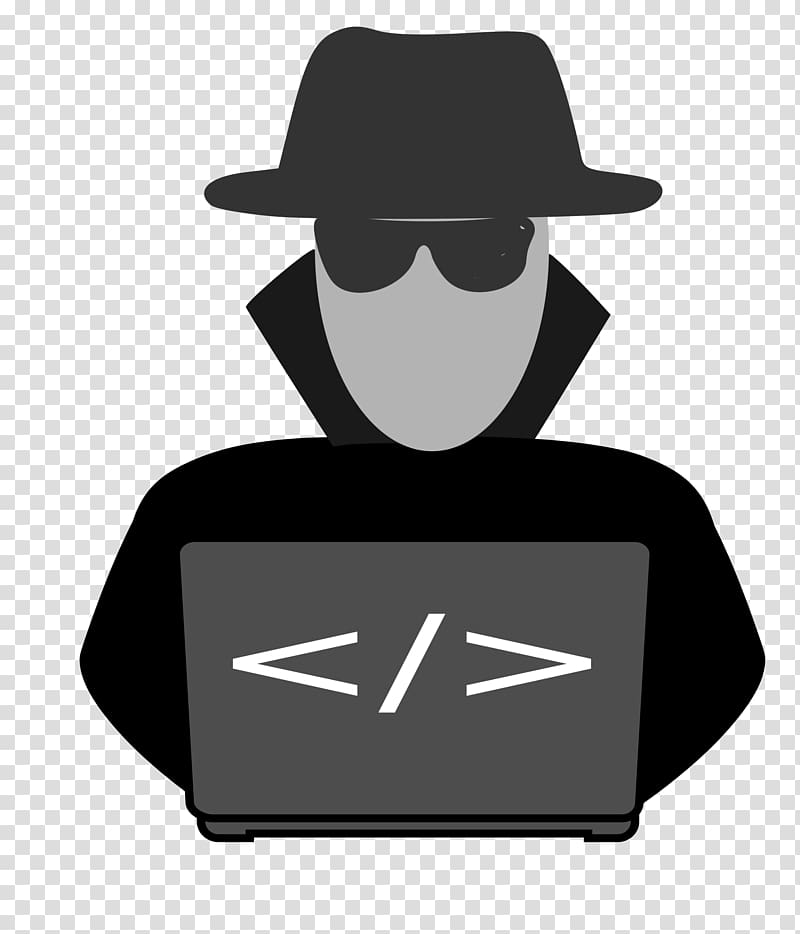 man wearing black hat and sunglasses illustration, Security hacker Anonymous , hacker transparent background PNG clipart