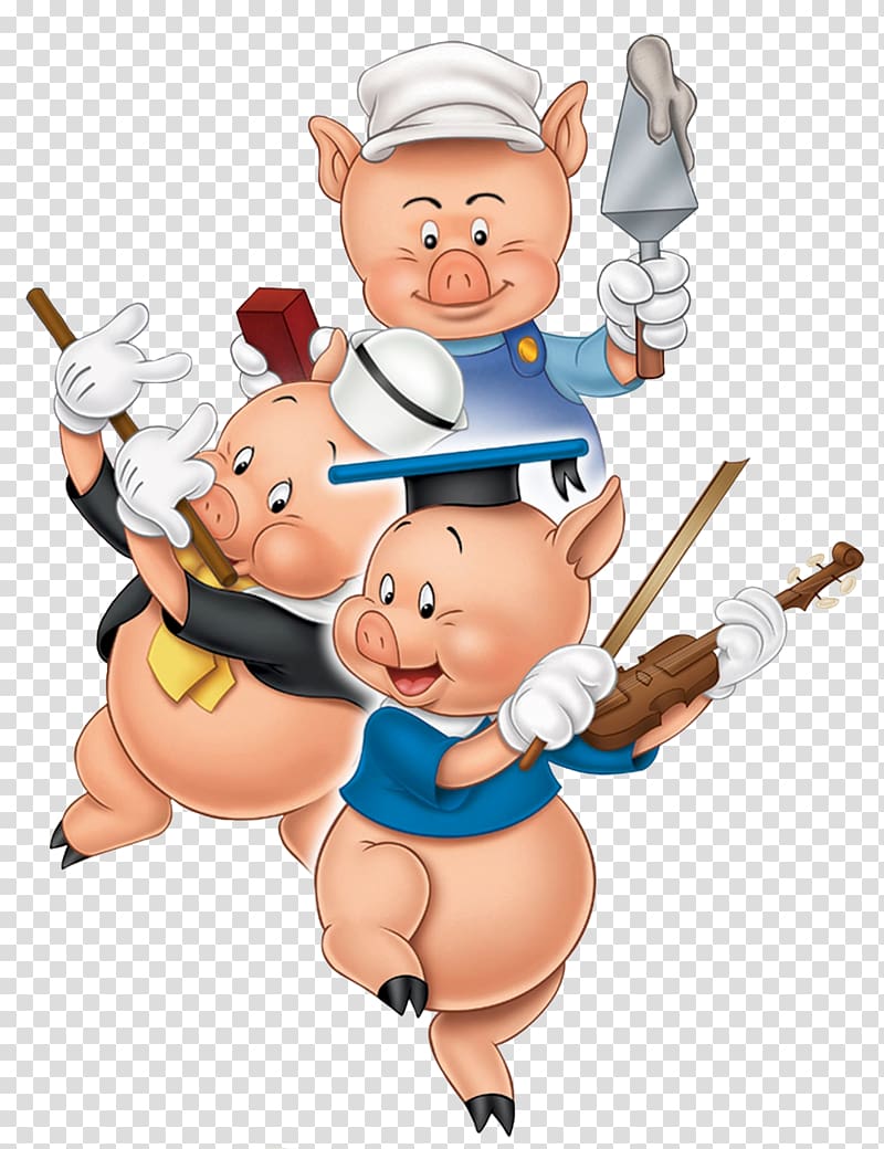 Porky Pig illustration, Piglet The Three Little Pigs Little Red Riding Hood , Disney Pig transparent background PNG clipart