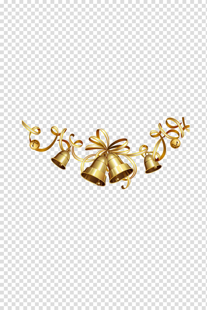 Christmas decoration Christmas Eve Easter, Golden bells transparent background PNG clipart