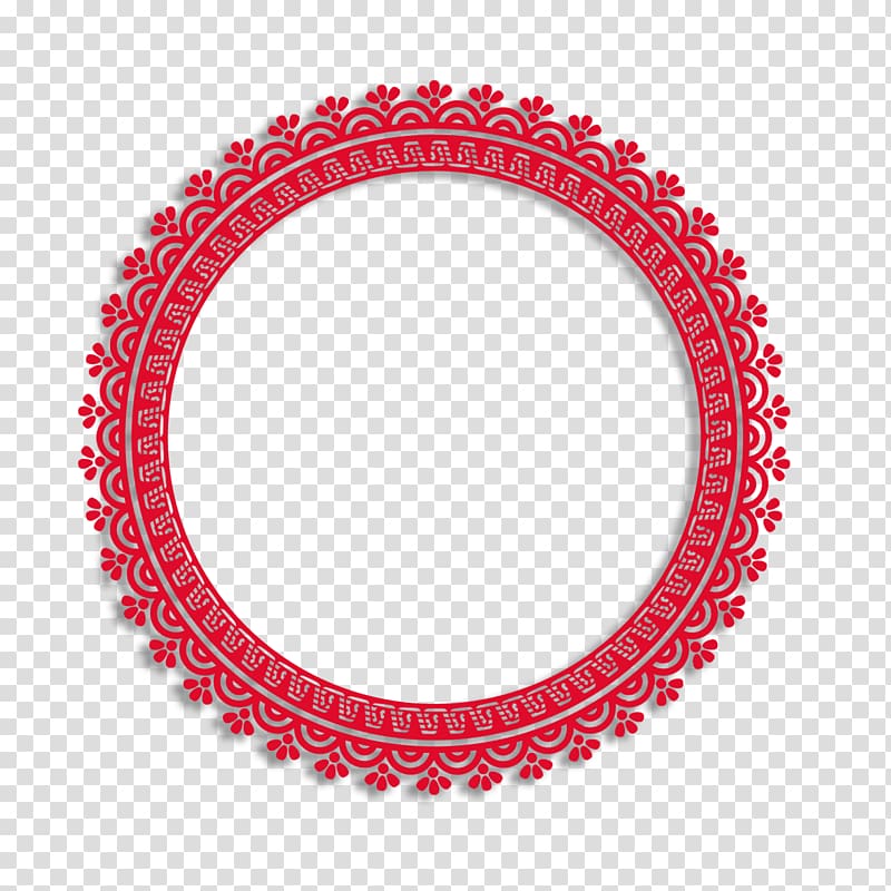 round red frame , Company seal Industry Service, Chinese paper-cut style circle transparent background PNG clipart
