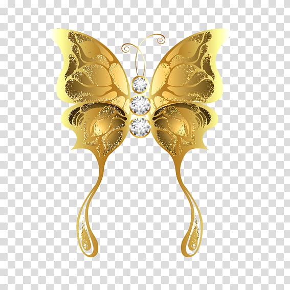 Butterfly Gold , jewelry,Butterfly shape jewelry transparent background PNG clipart