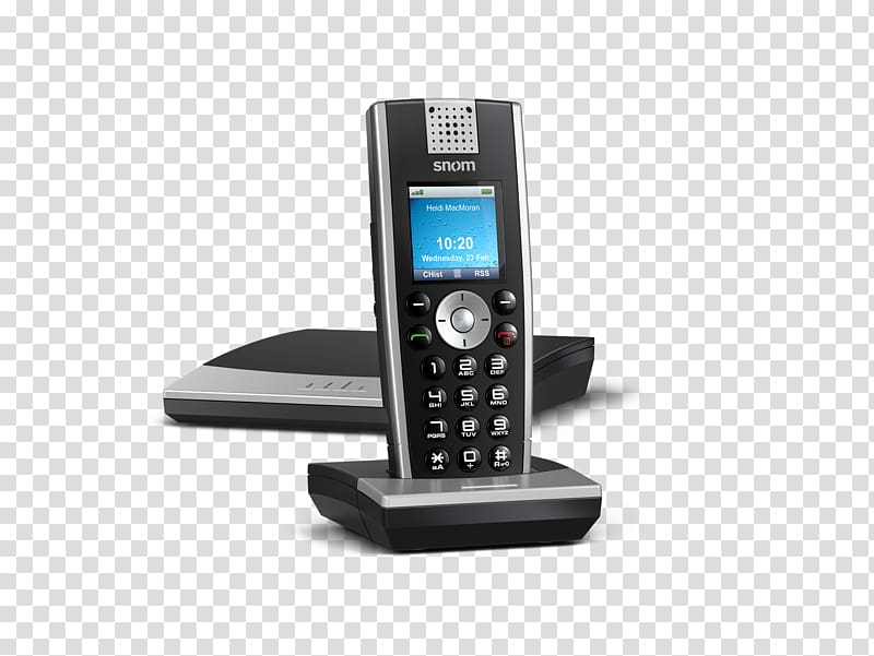 snom VoIP phone Digital Enhanced Cordless Telecommunications Handset Voice over IP, Sn transparent background PNG clipart