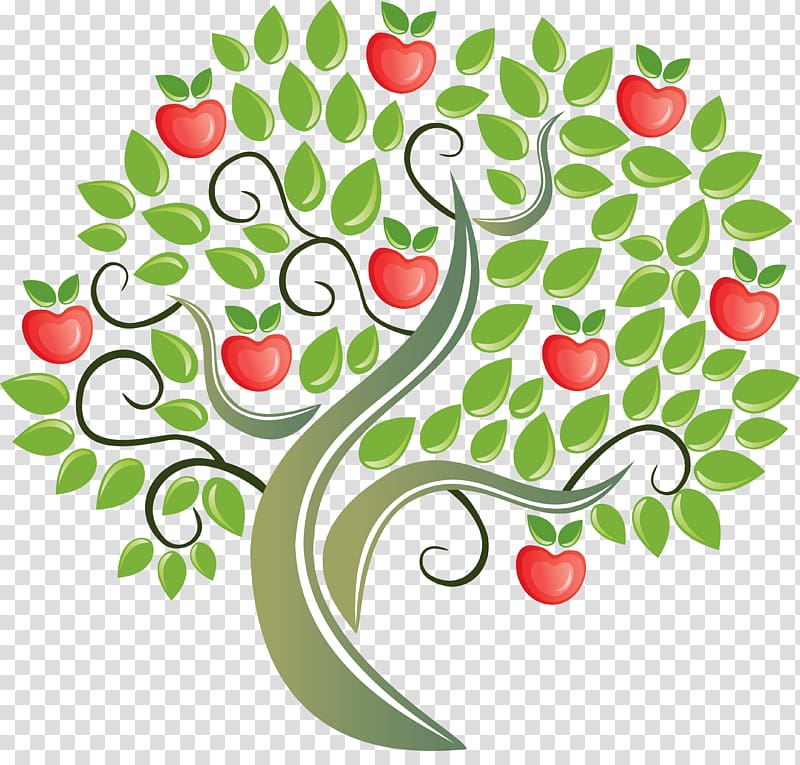 Apples Tree , Cartoon tree transparent background PNG clipart