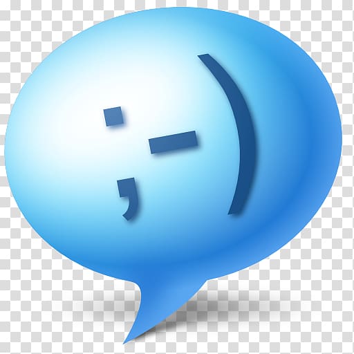 blue and white emoji , computer symbol sky sphere, Apps kopete transparent background PNG clipart