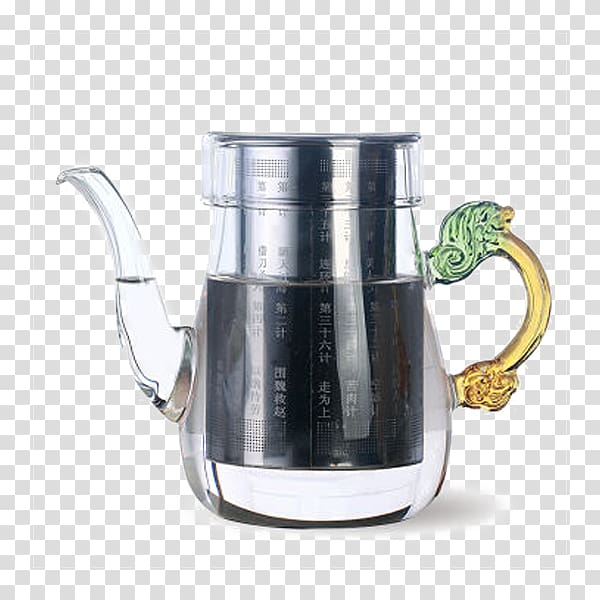 stainless steel filter liner explosion-proof borosilicate glass teapot kettle cool transparent background PNG clipart