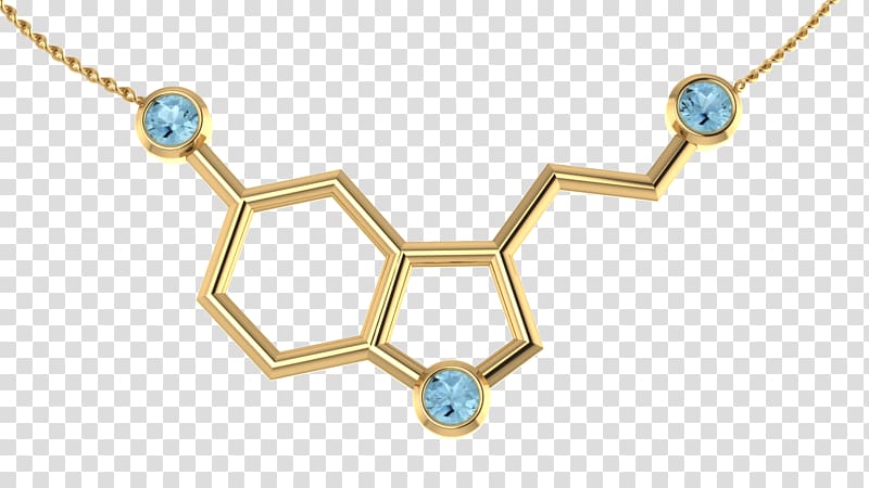 Serotonin Necklace Molecule Charms & Pendants Earring, silver necklace transparent background PNG clipart