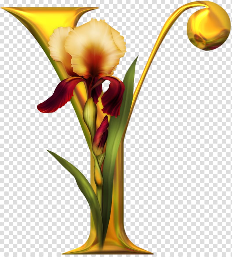 Floral design Letter Alphabet PlayStation Flower, y transparent background PNG clipart