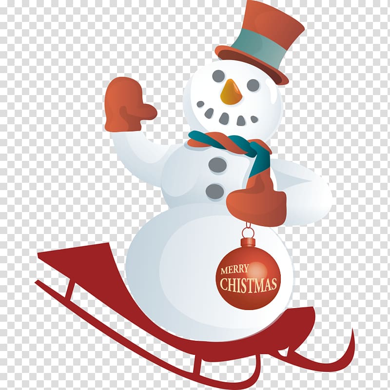 Santa Claus Christmas Snowman , Red glide snowman transparent background PNG clipart