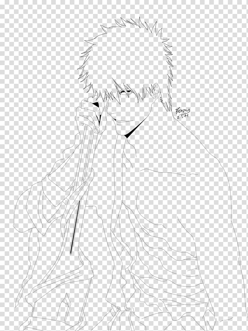 Drawing Face Arm Sketch, ichigo kurosaki transparent background PNG clipart