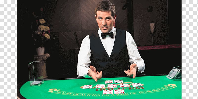 Poker dealer Texas hold \'em Croupier Casino, live casino transparent background PNG clipart