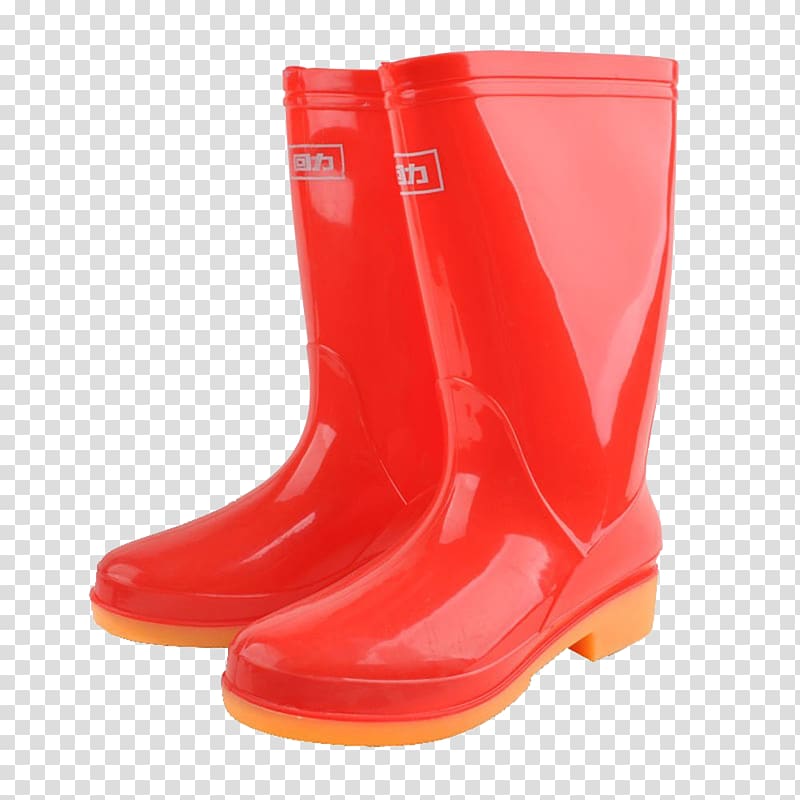 Wellington boot Shoe Natural rubber, Red rain boots transparent background PNG clipart
