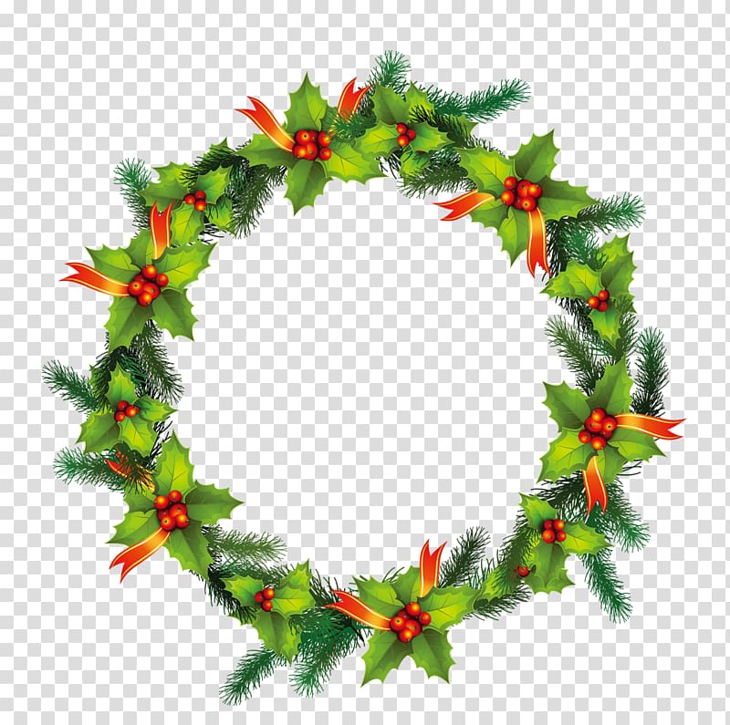 Christmas Wreath Illustration, Christmas wreath transparent background PNG clipart