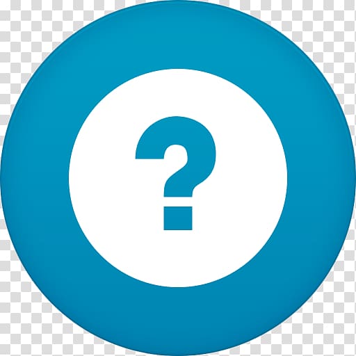 teal and white circle with question mark illustration, blue area trademark symbol, Help transparent background PNG clipart