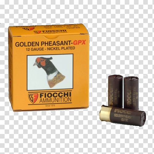 Fiocchi Munizioni Bullet Rimfire ammunition Shot, golden pheasant transparent background PNG clipart