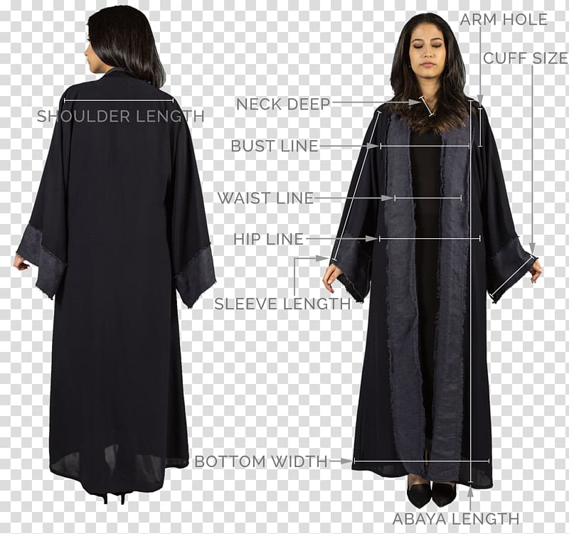 Mantle Robe Overcoat Sleeve Academic dress, black abaya transparent background PNG clipart