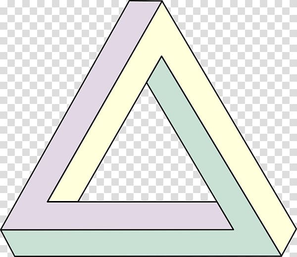 Penrose triangle Penrose stairs Impossible object Mathematician, triangle transparent background PNG clipart