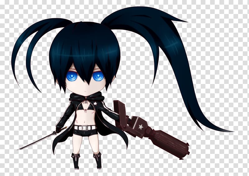 Anime Chibi Black Rock Shooter Mangaka Art, Anime transparent background PNG clipart