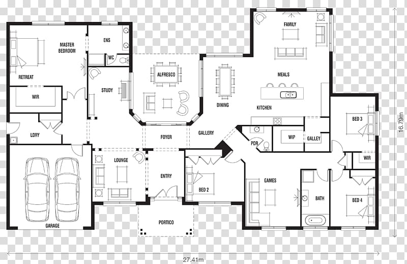 House plan Floor plan Ranch-style house, real estate floor plan transparent background PNG clipart