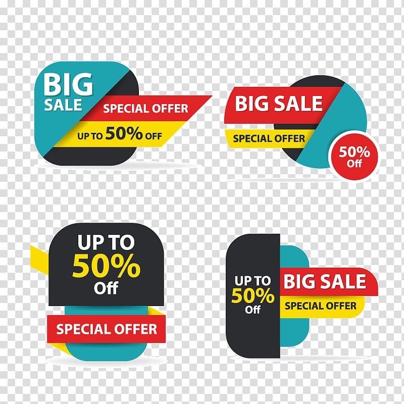 50 percent off sale banner template. Shopping half price discount