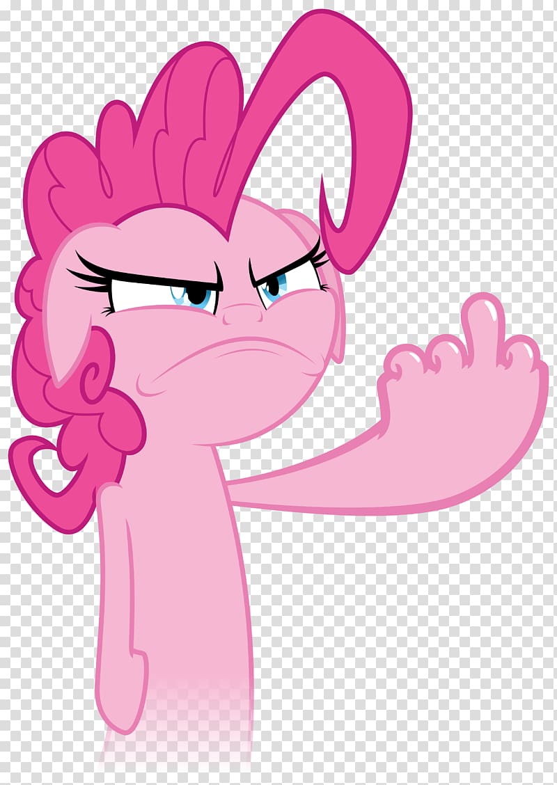 Pony YouTube Middle finger Pinkie Pie, middle finger transparent background PNG clipart