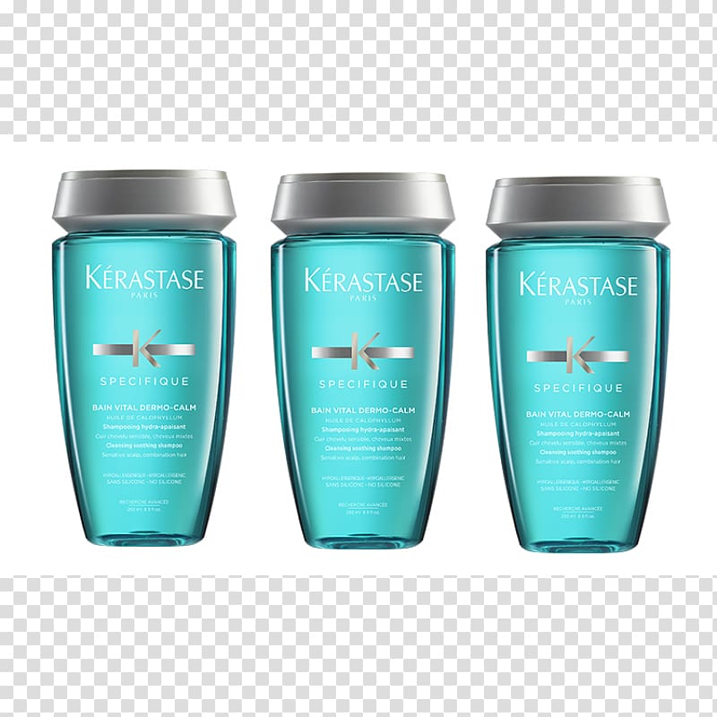 Kérastase Spécifique Bain Vital Dermo-Calm Kérastase Spécifique Bain Riche Dermo-Calm Kérastase Spécifique Bain Prévention Shampoo, shampoo transparent background PNG clipart