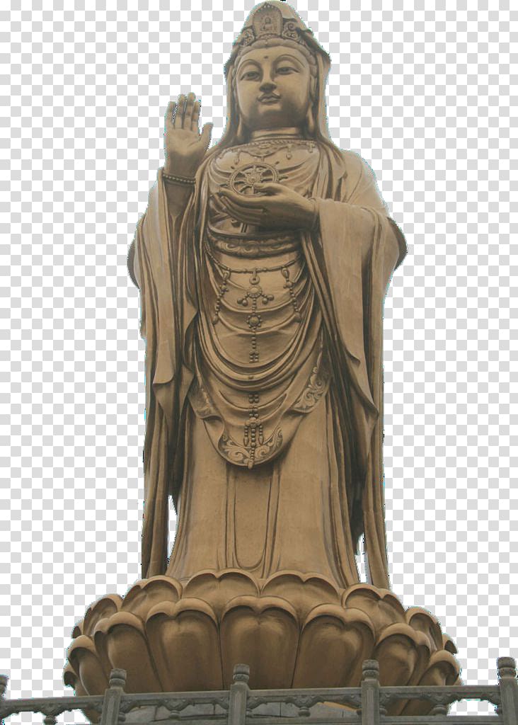 Gautama Buddha Statue Guan Yin of the South Sea of Sanya Guanyin Buddharupa, Buddhism transparent background PNG clipart