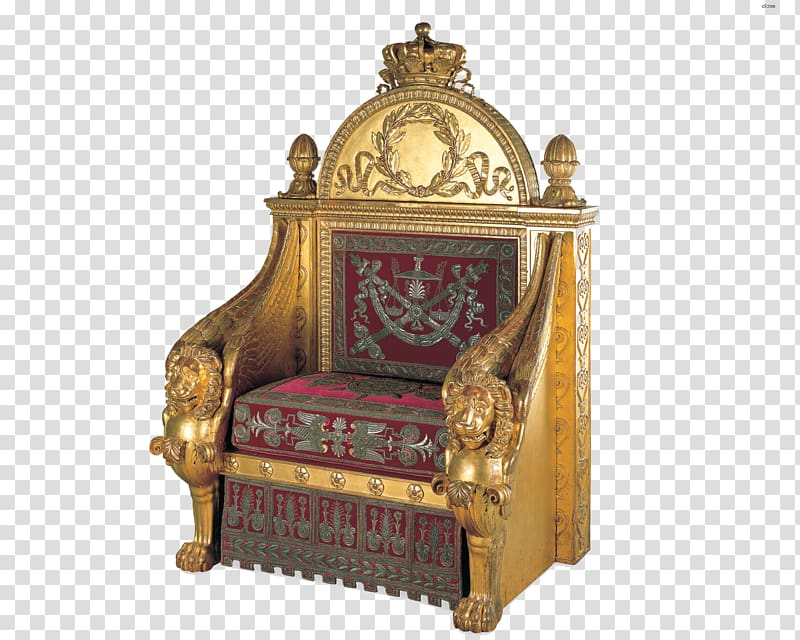 Napoleon I on His Imperial Throne Palace of Versailles First French Empire Chair, Throne transparent background PNG clipart